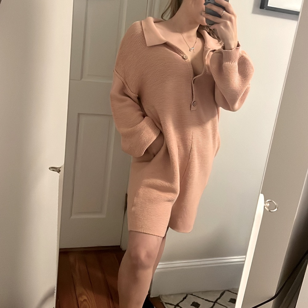 Oversized Knit Jumpsuit with pockets